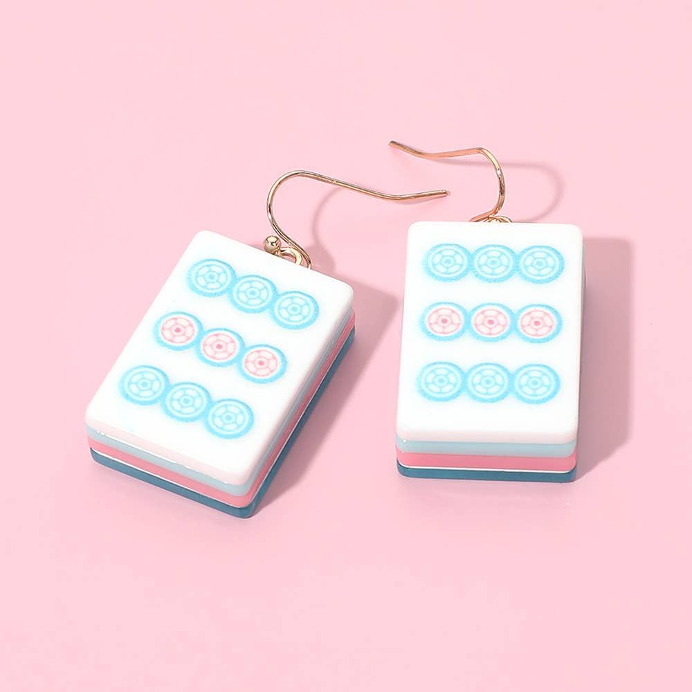 Mahjong Tile Drop Earrings(1)