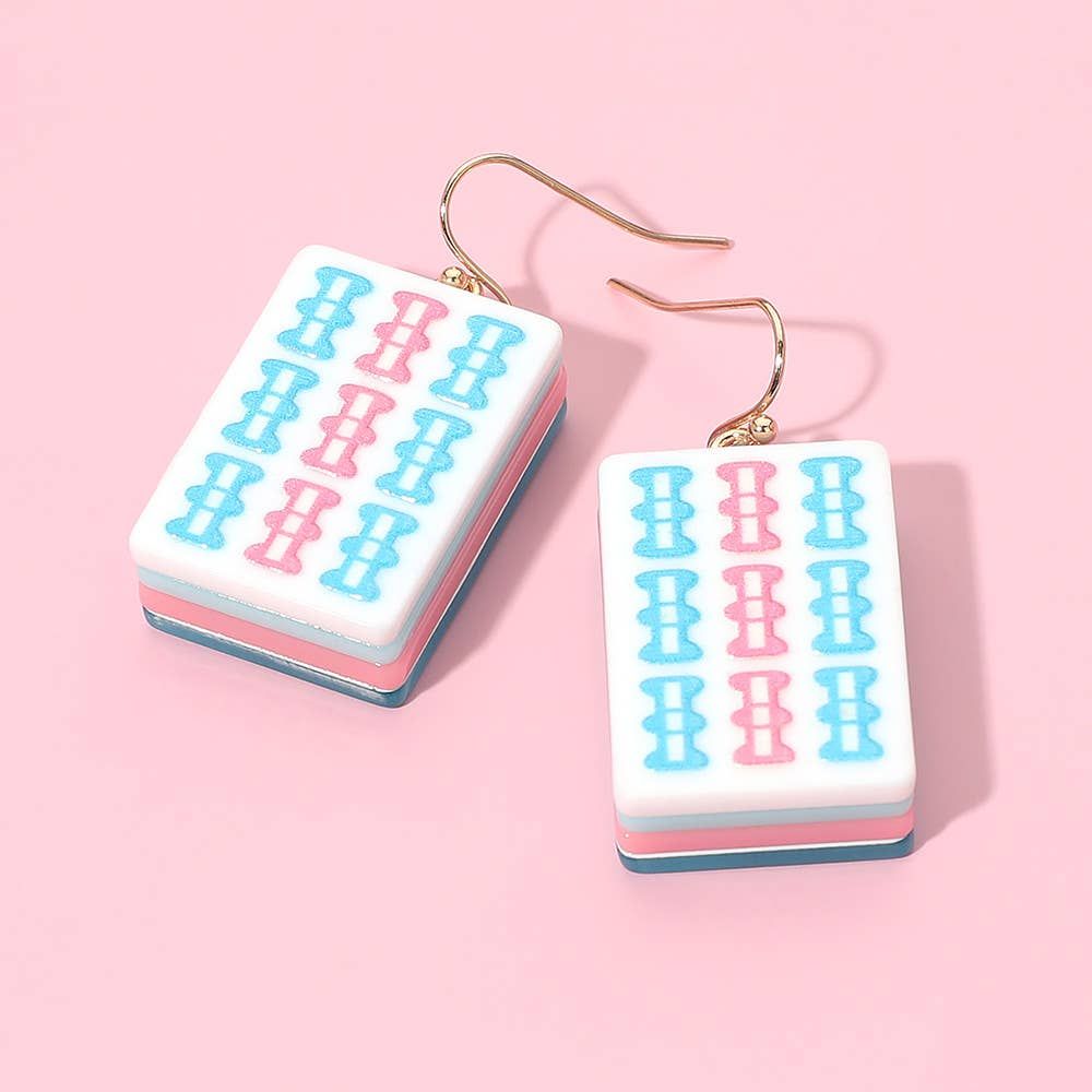 Mahjong Tile Drop Earrings