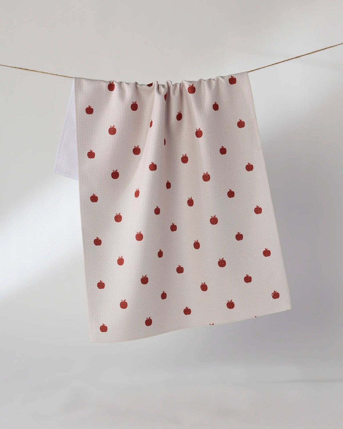 Dotty Apple Tea Towel, Color: Off White