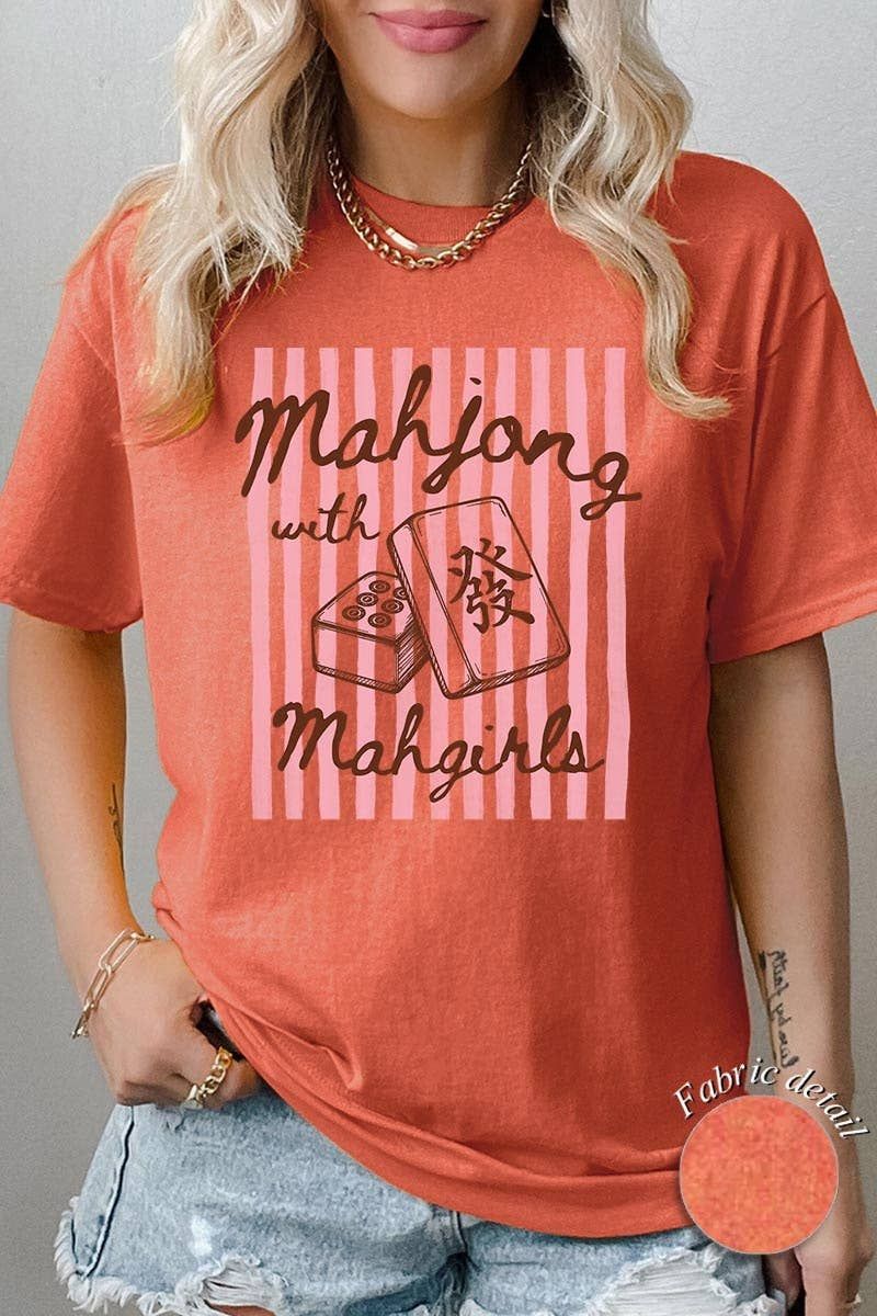 Mahjong Mahgirls Graphic Heavy Cotton Tee, Size: XL