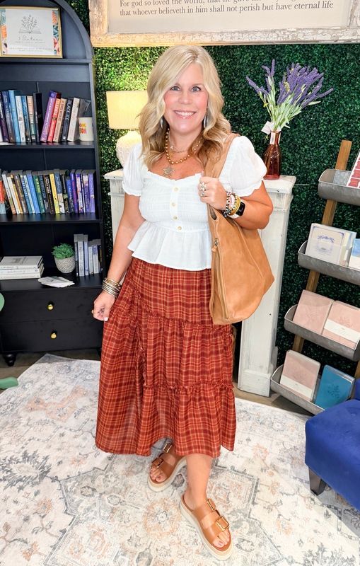 PLAID RUFFLE DETAIL HANDKERCHIEF MIDI SKIRT