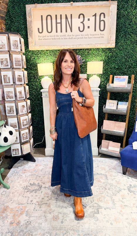 SWEETHEART CORSET SEAM DETAIL DENIM MIDI DRESS