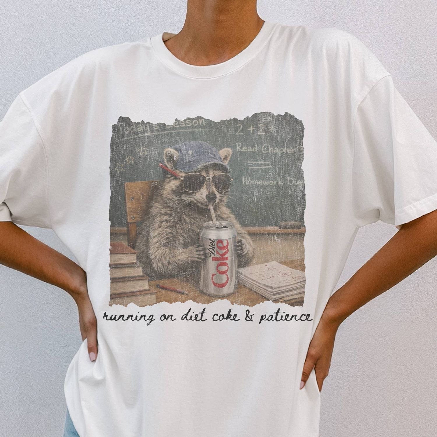 Raccoon Feral Life Living Off Of Diet Soda Tees, Color: White, Size: Small