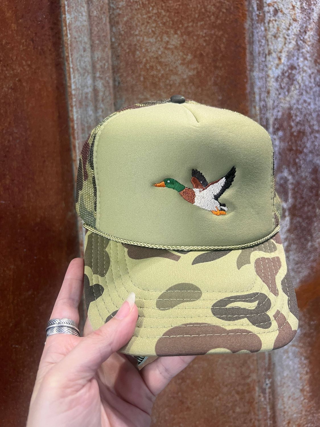 Mallard Duck Embroidery - Camo Otto Trucker Hat