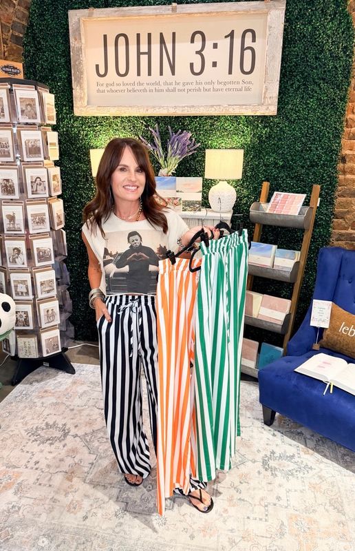 Striped Wide-Leg Casual Pants