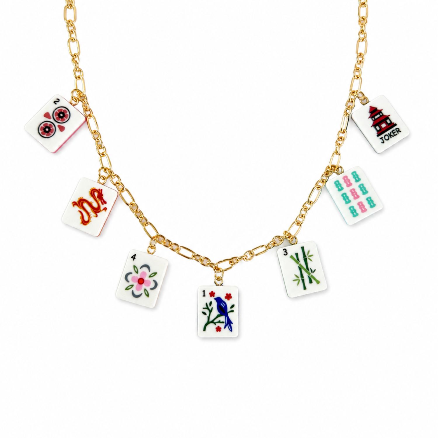 Mahjong Multi Tile Charm Necklace