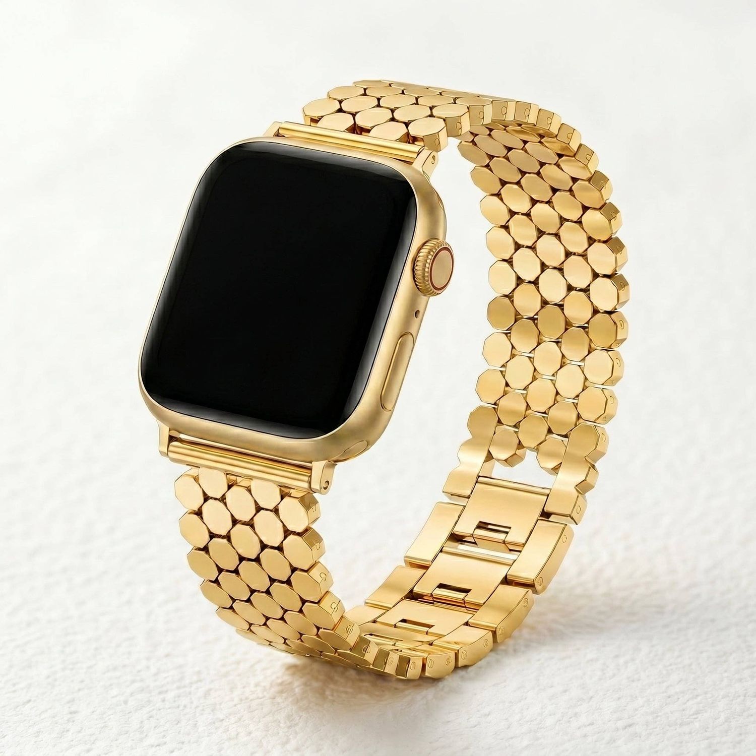 Golden Honeycomb Luxury Apple Watch Strap
