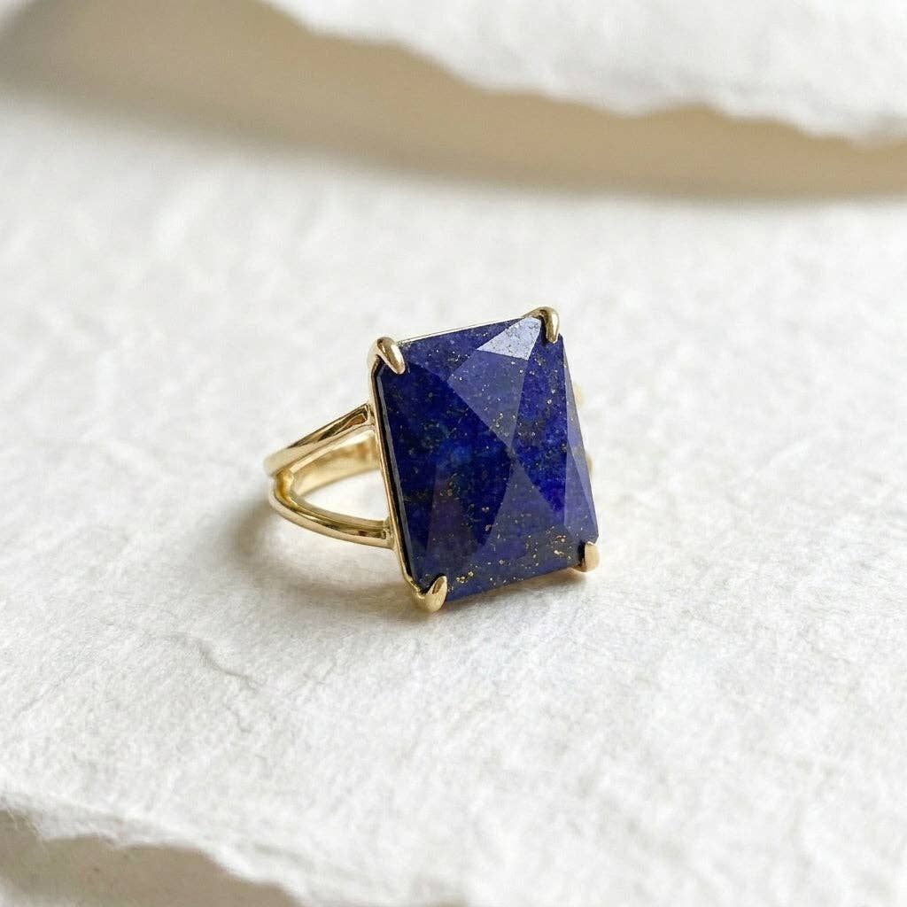 Midnight Veil Lapis Ring