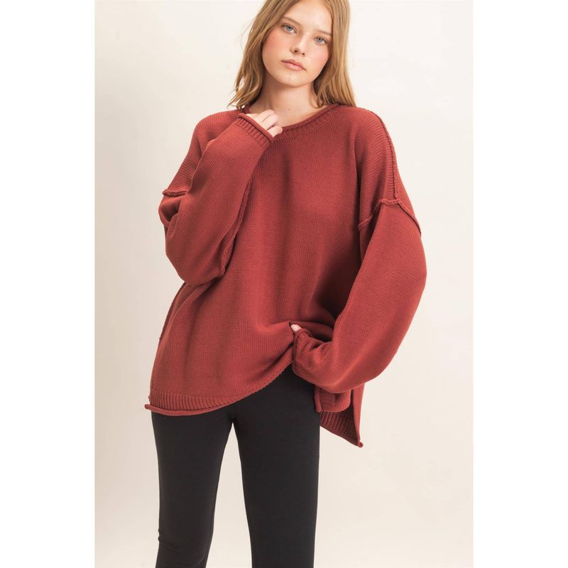 Ribbed Crew Neck Sweater