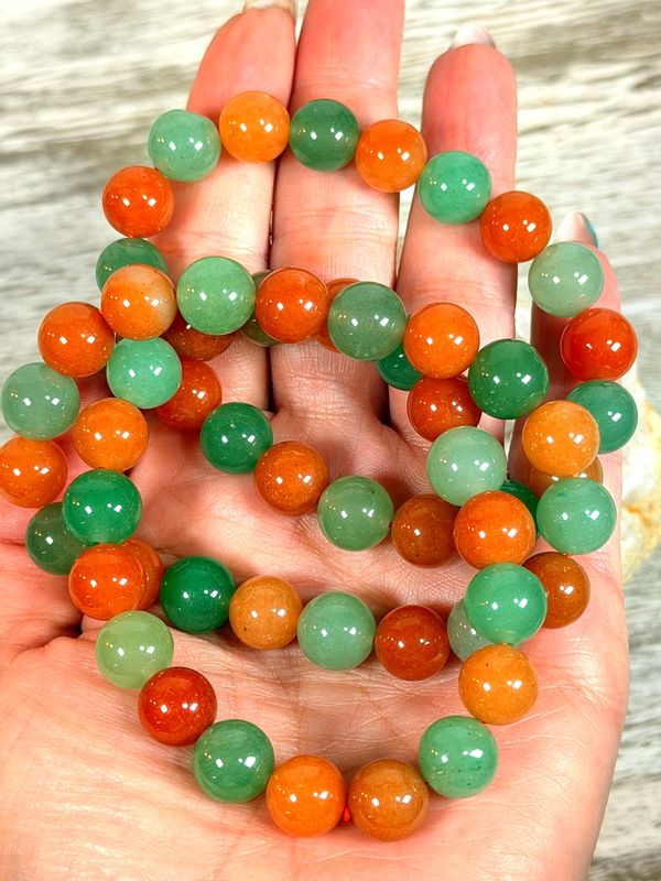 10mm Jade &amp; Green Aventurine Bracelet