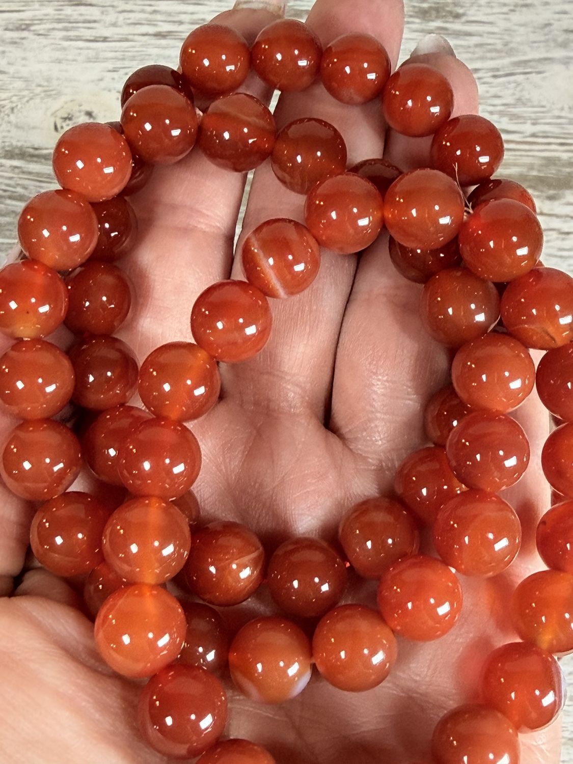 10mm Natural Carnelian Bracelet