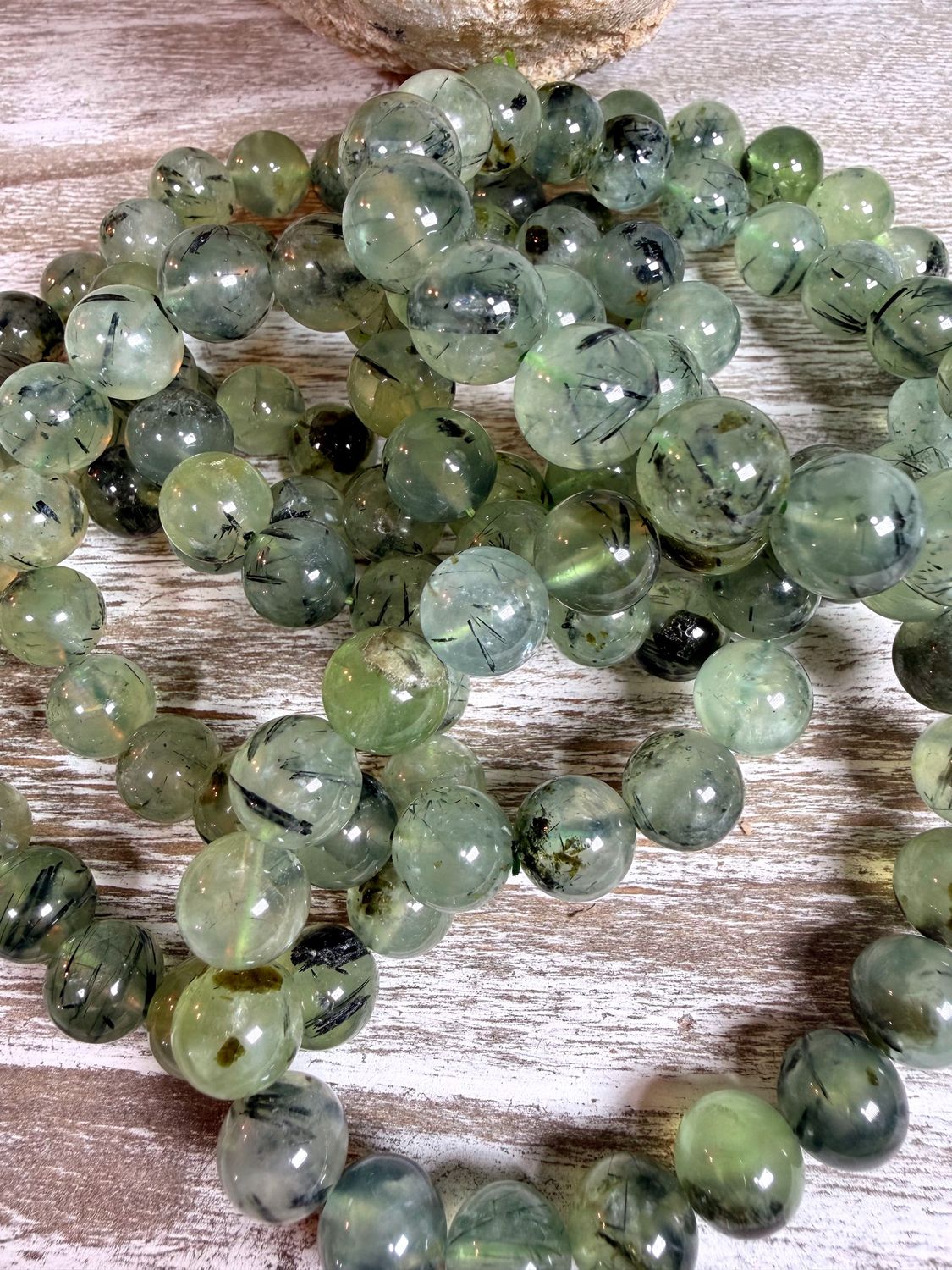 10mm Natural Prehnite Bracelet