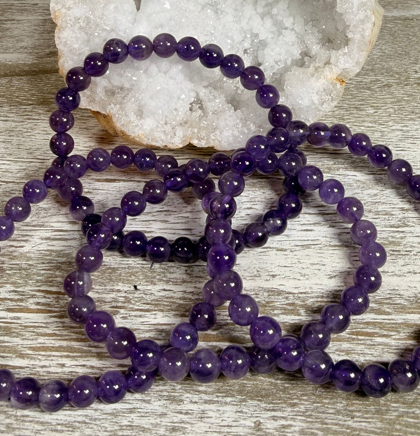 6mm Natural Amethyst Bracelet