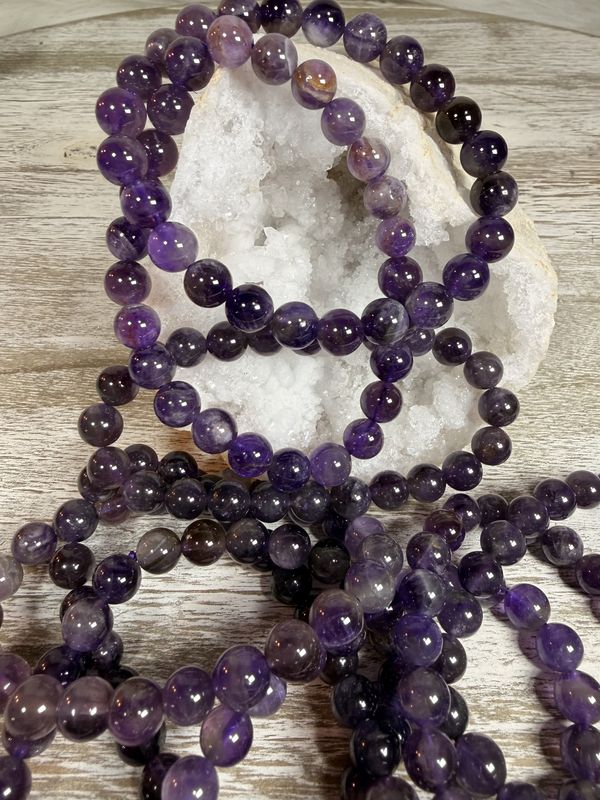 8mm Natural Amethyst Bracelet