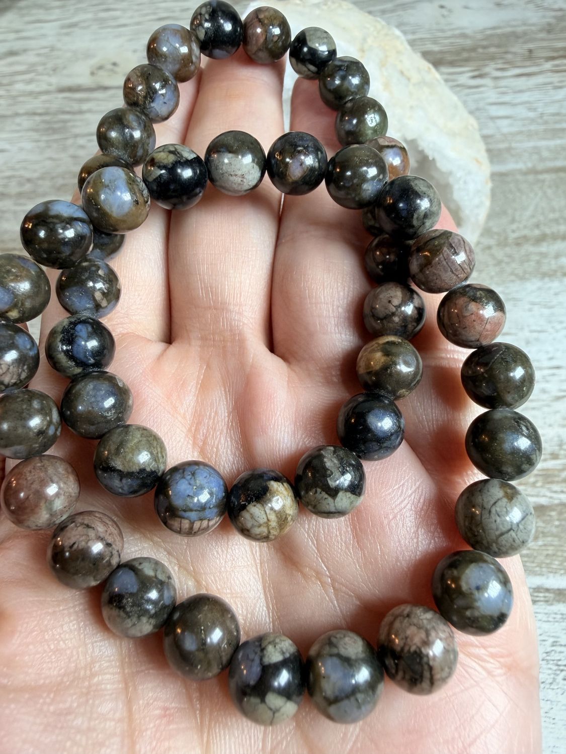8mm Rare Natural Glaucophane Bracelet