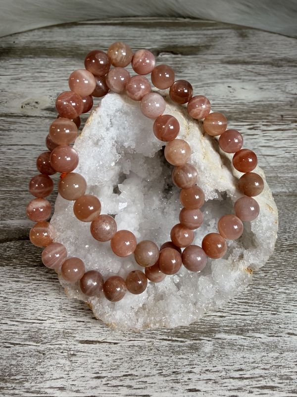 8mm Natural Peach Moonstone Bracelet