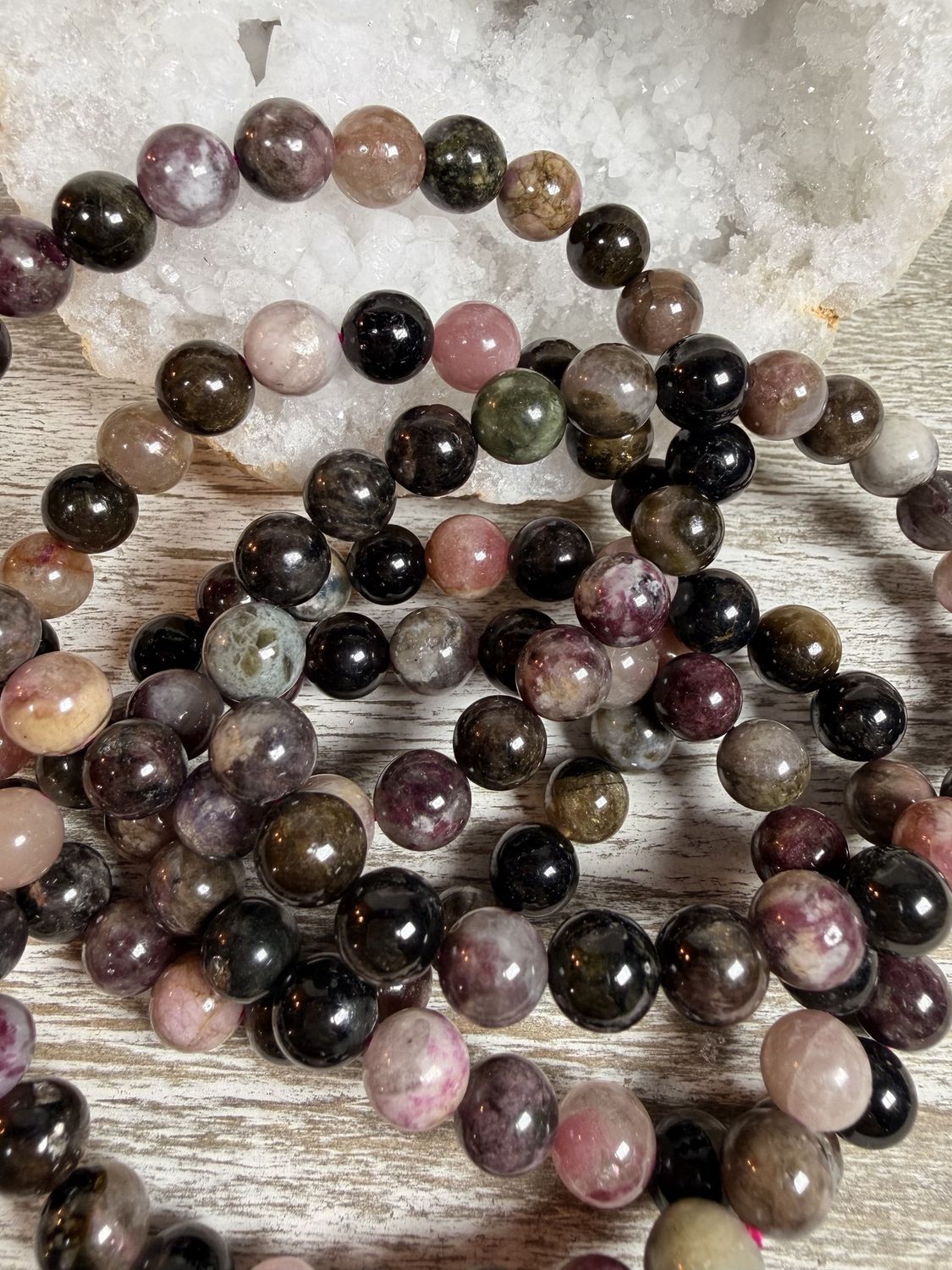 8mm Natural Multi-Tourmaline Bracelet