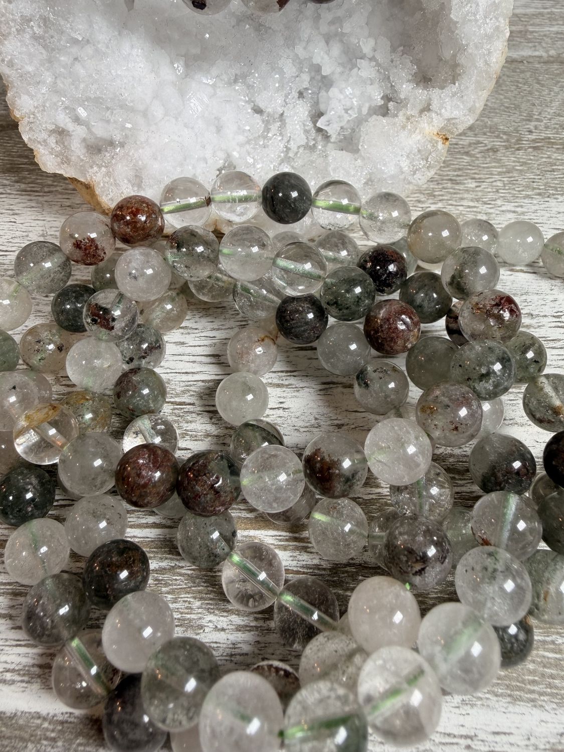 8mm Green Phantom Quartz (Garden Quartz) Bracelet