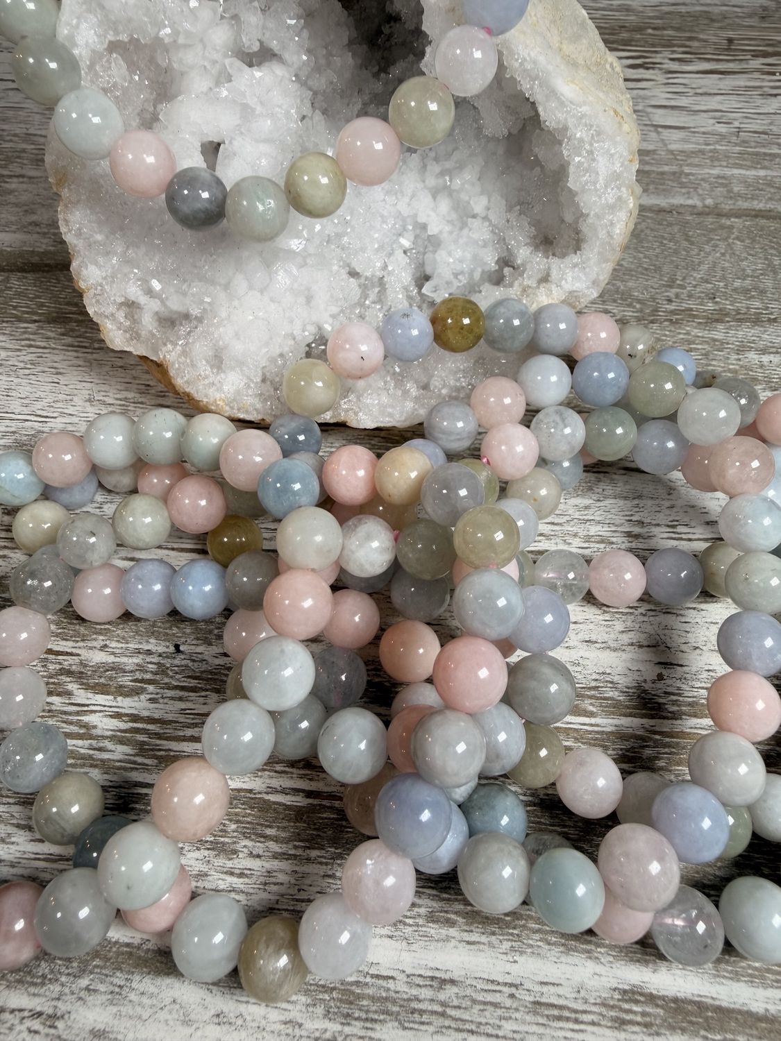 8mm Natural Morganite Bracelet
