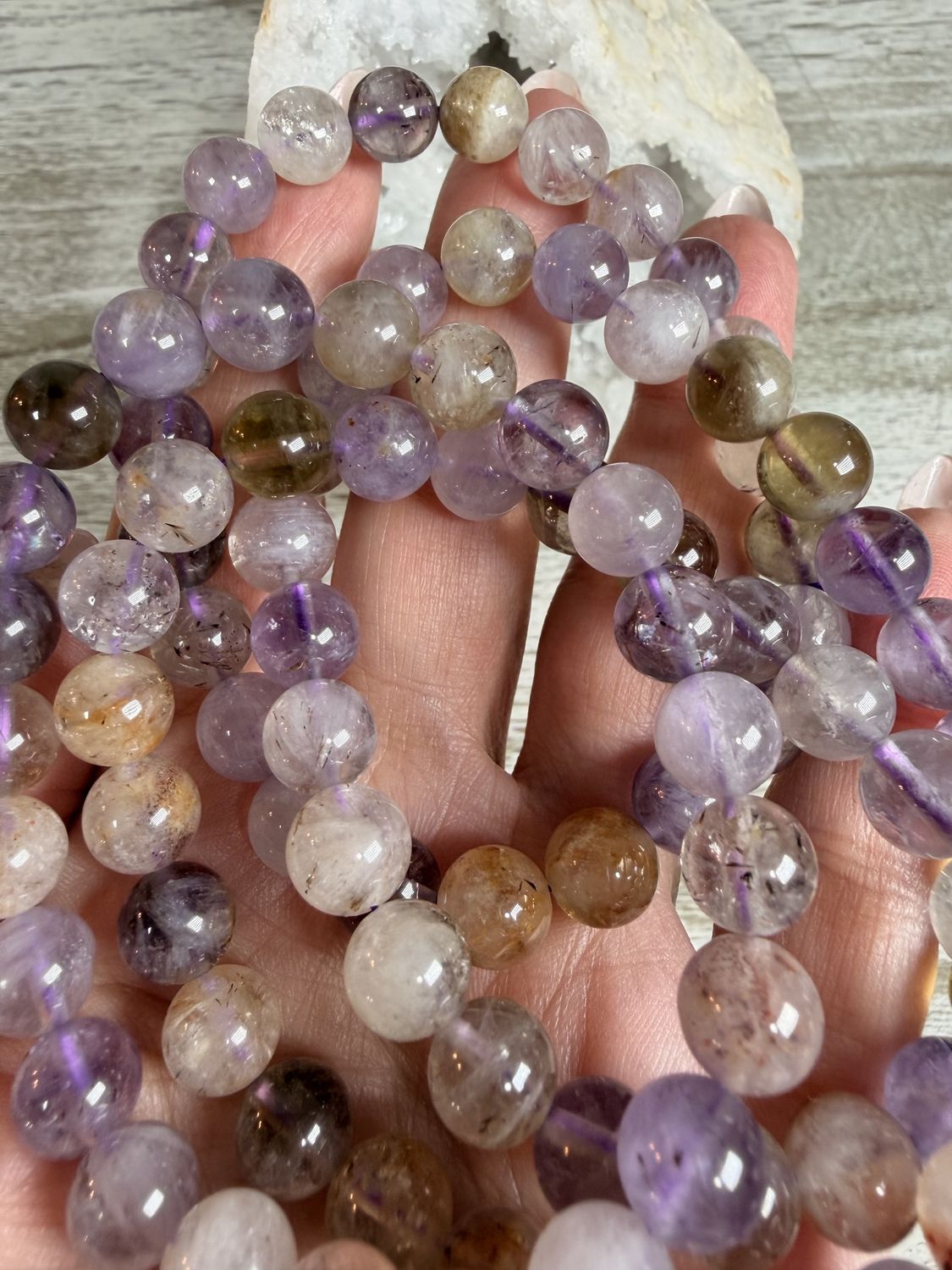 8mm Rare Natural Auralite-23 Bracelet