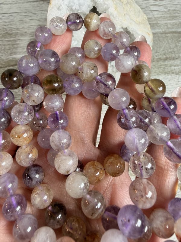8mm Rare Natural Auralite-23 Bracelet