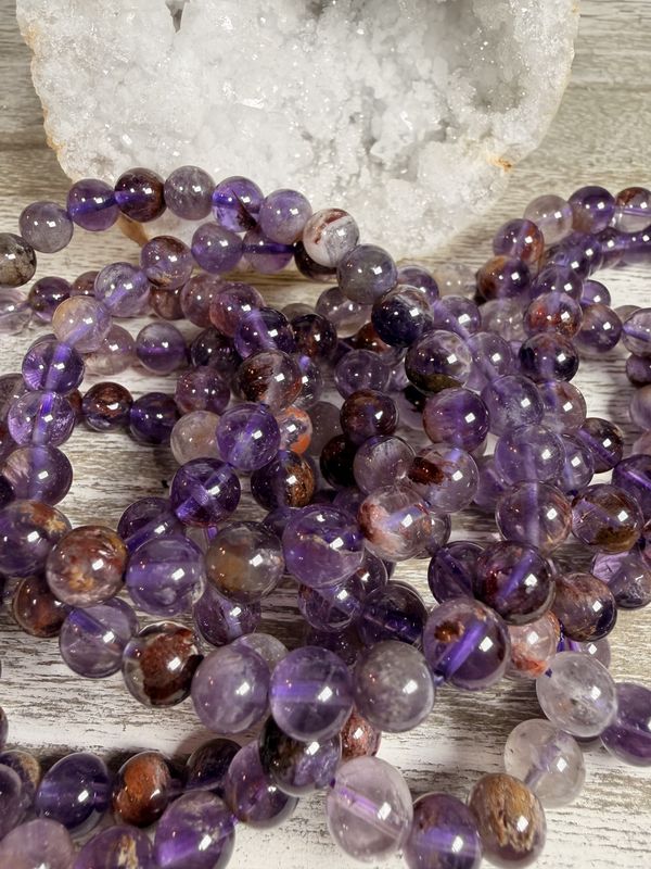 8mm Rare Natural Super 7 Crystal Bracelet