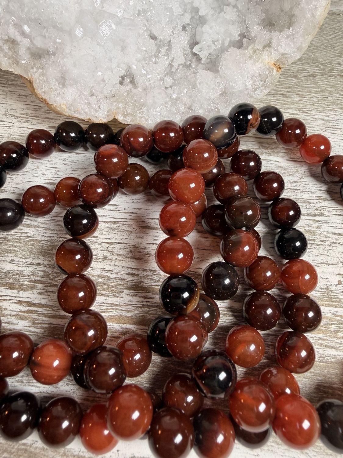 8mm Natural Red Agate Bracelet