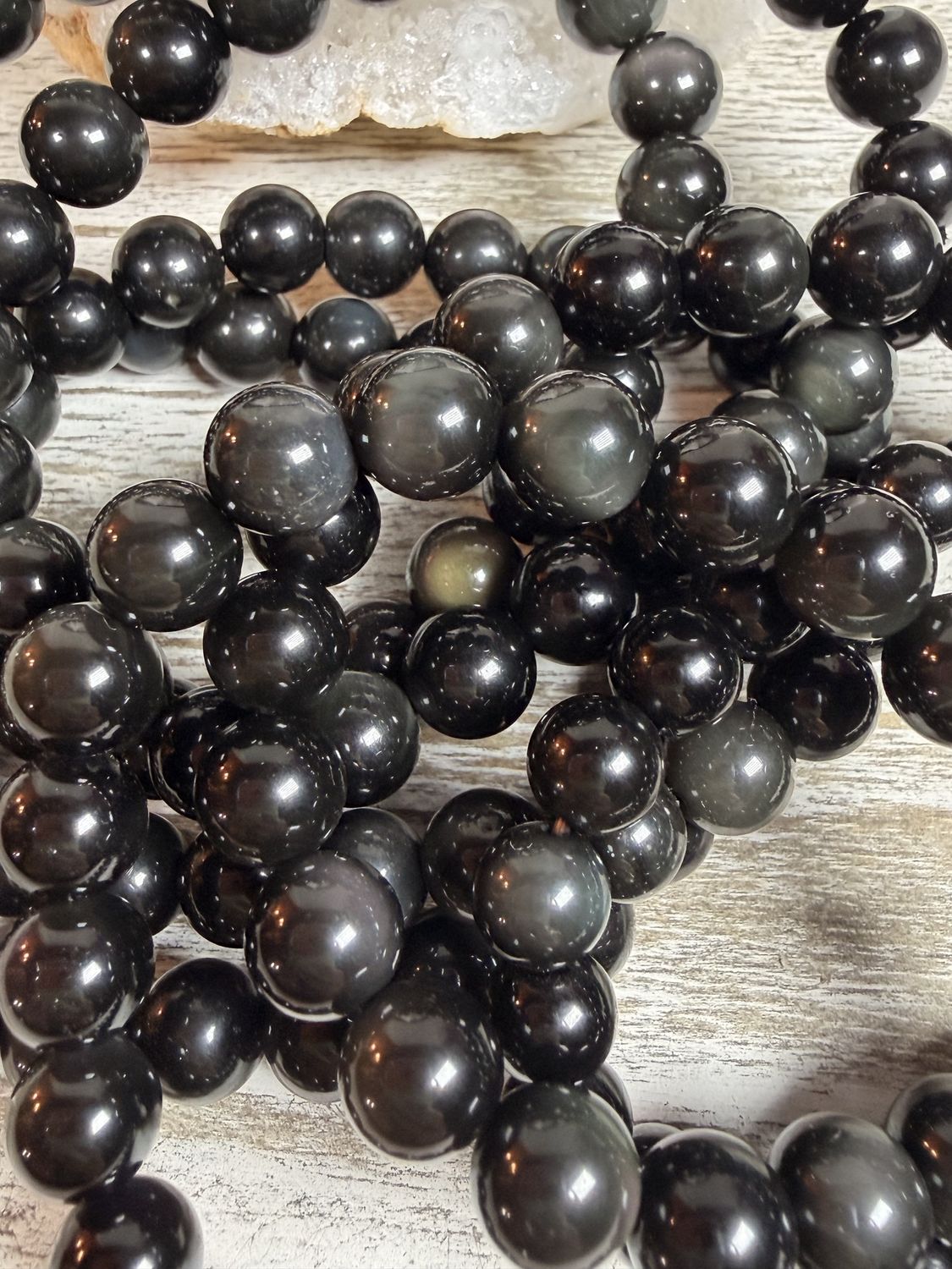 8mm Natural Rainbow Obsidian Bracelet