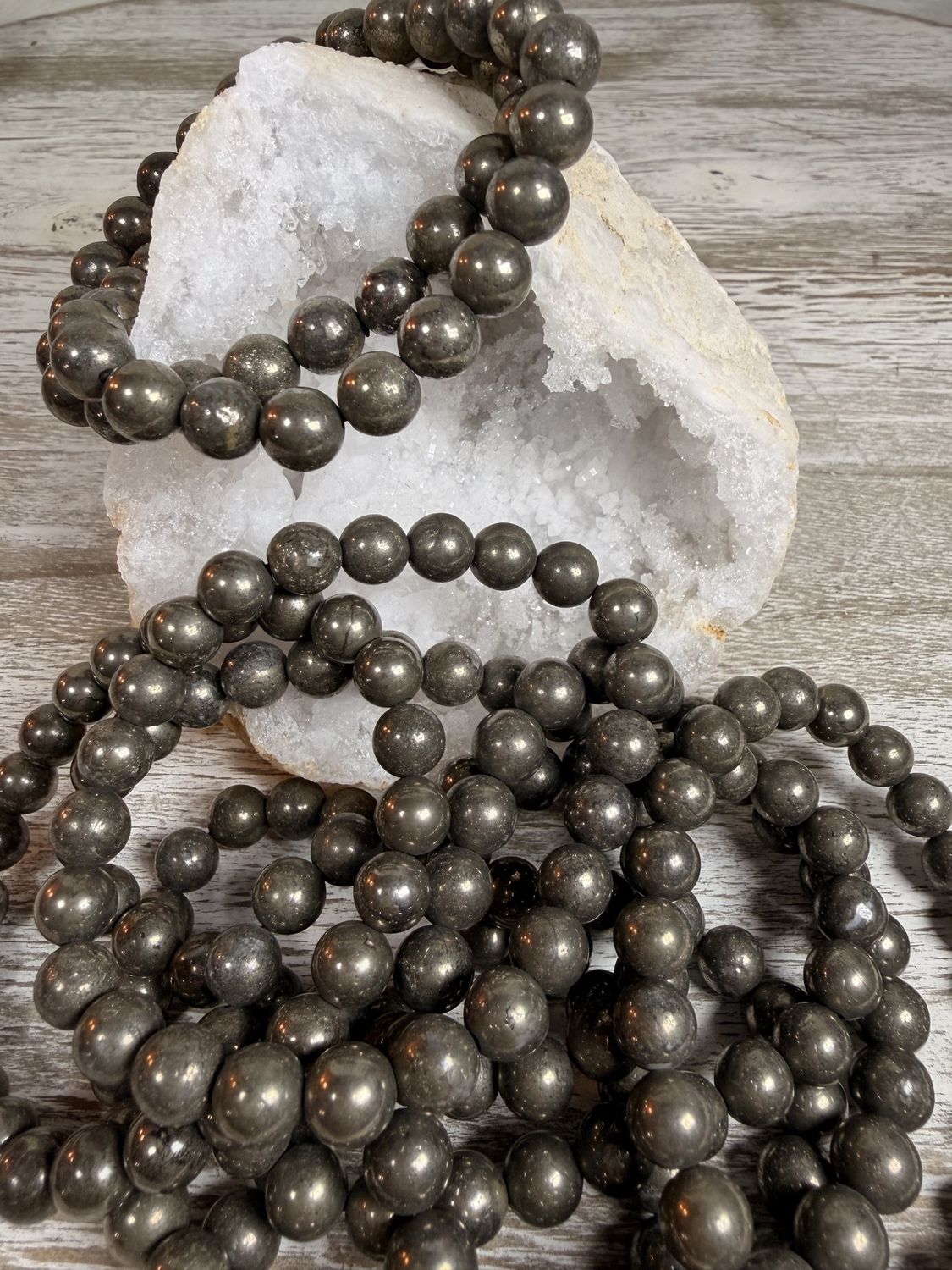 8mm Natural Pyrite Bracelet
