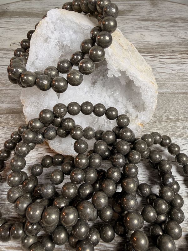 8mm Natural Pyrite Bracelet