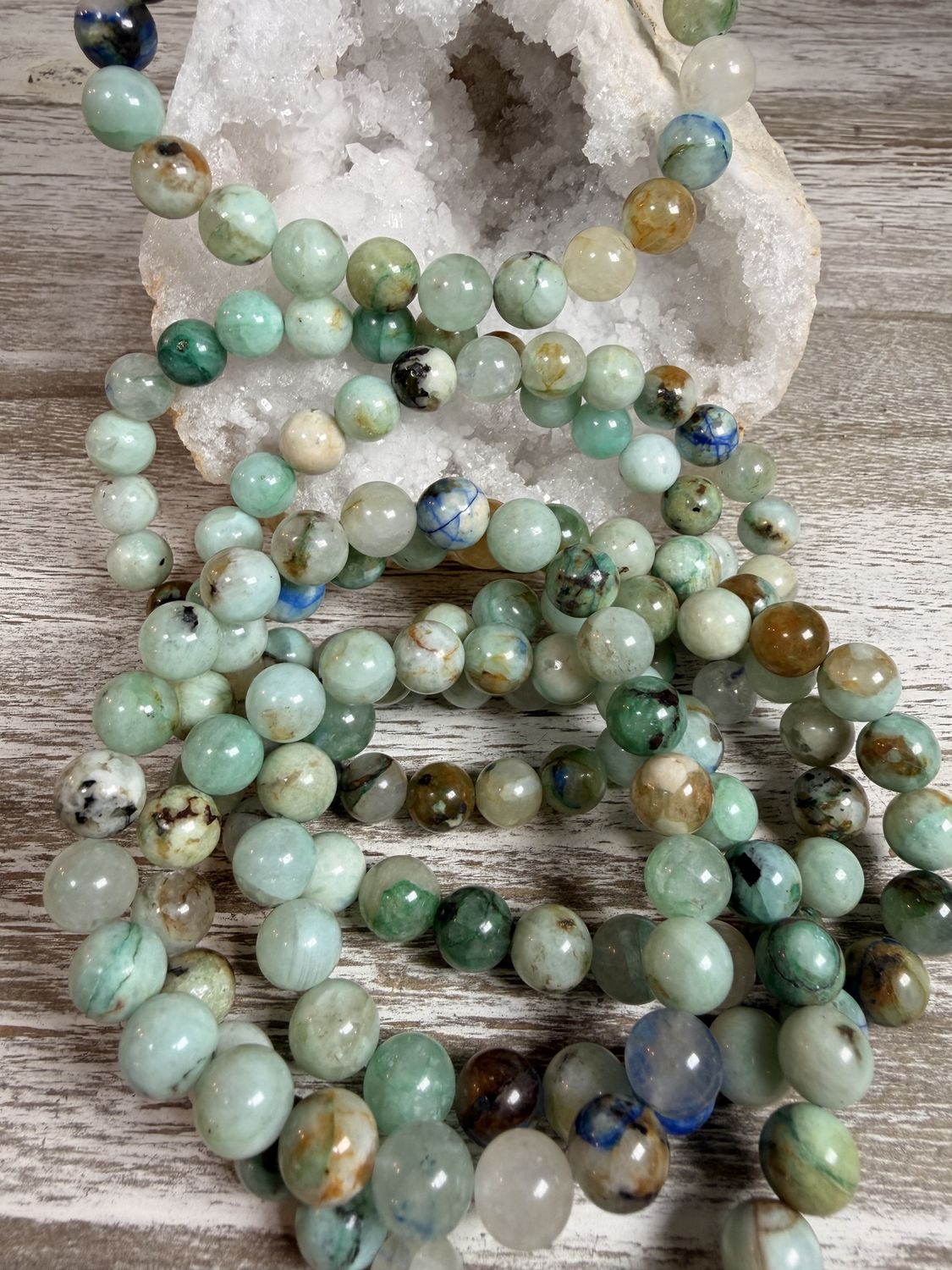 8mm Natural Azurite Bracelet