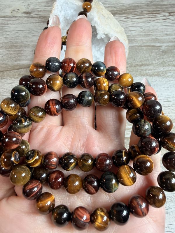 8mm Natural Mixed Tiger’s Eye Bracelet