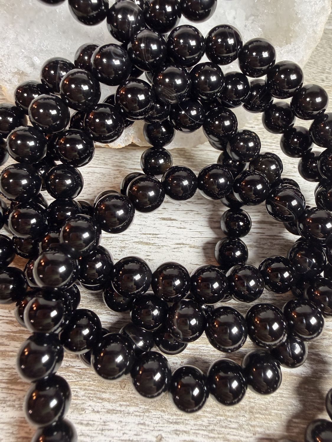 8mm Natural Black Onyx Bracelet