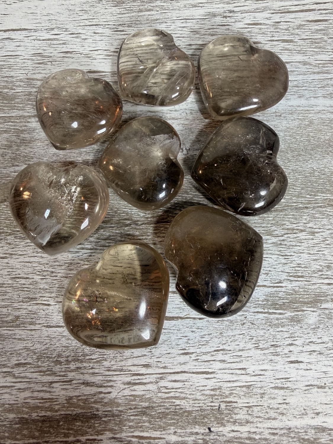 Smoky Quartz Crystal Heart  – Stress Relief &amp; Negative Energy Cleansing