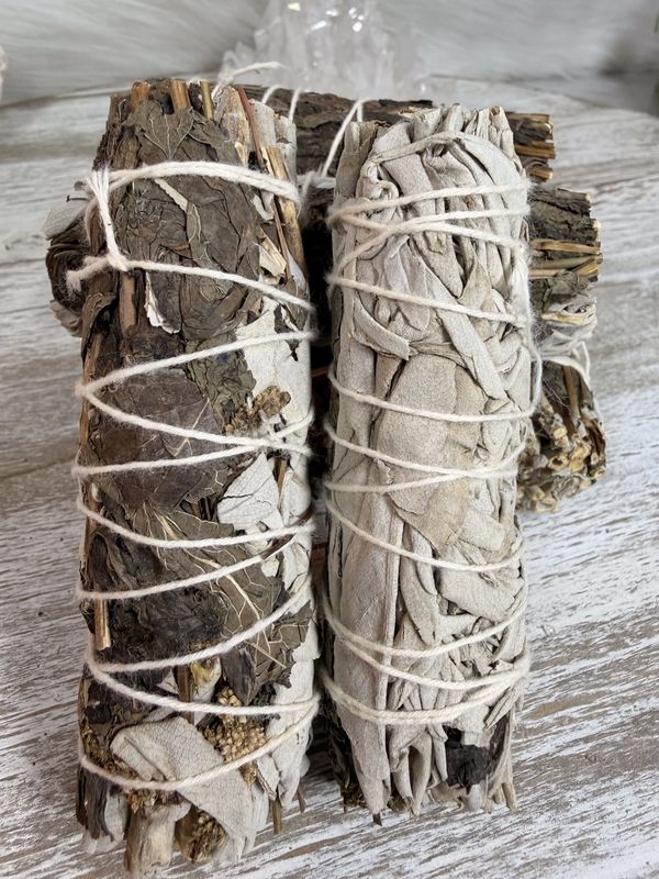 Purify &amp; Awaken: 3–4" White Sage &amp; Peppermint Smudge Stick