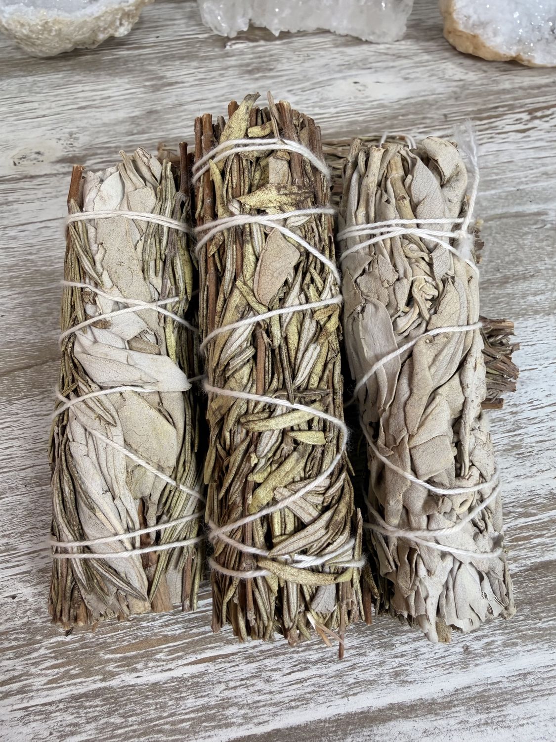 Mental Fortress: 3–4" White Sage &amp; Rosemary Smudge Stick