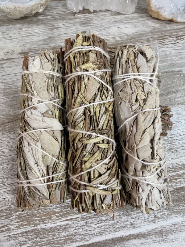 Mental Fortress: 3–4" White Sage &amp; Rosemary Smudge Stick