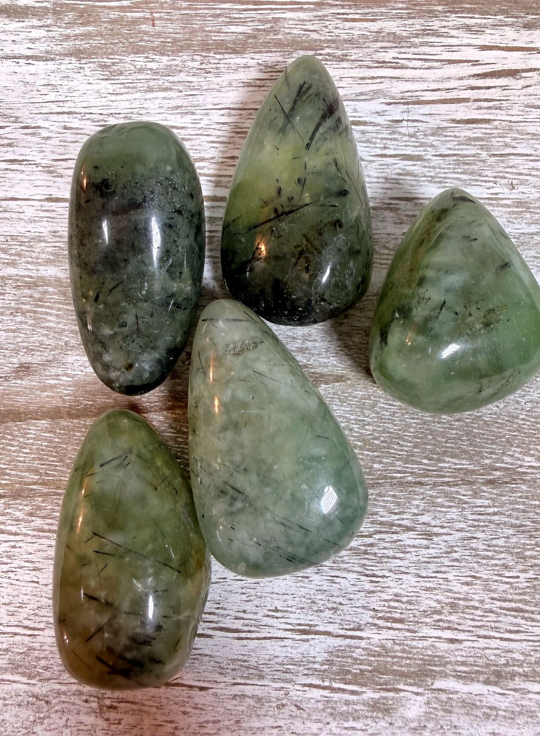 Natural Prehnite Tumbled Crystal - Heart Chakra &amp; Inner Peace