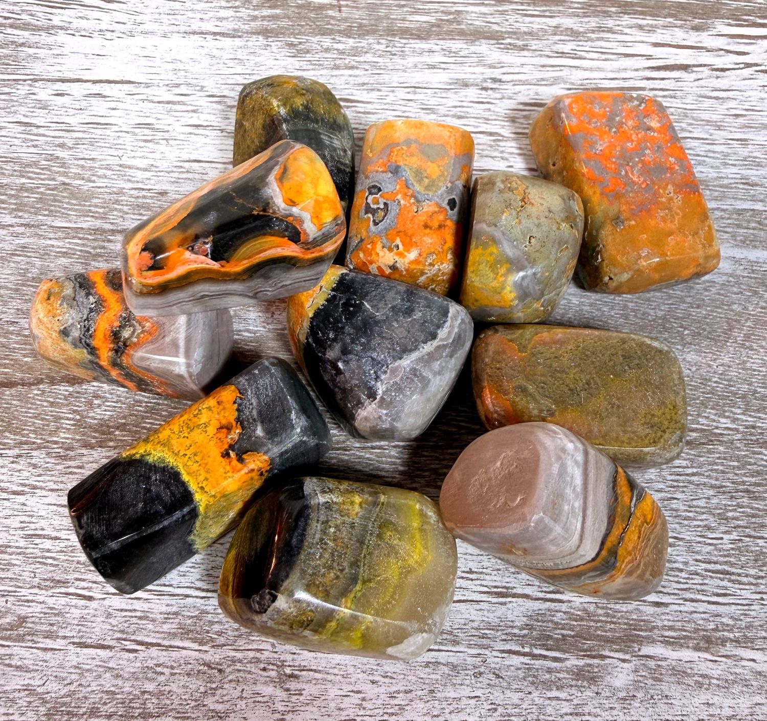 Natural Bumblebee Jasper Tumbled Stone - Confidence &amp; Creative