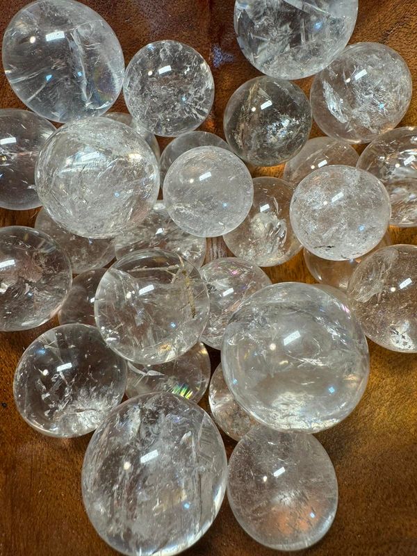 Clear Quartz Spheres – Full of Rainbows &amp; Phantoms (Arkansas Sourced)