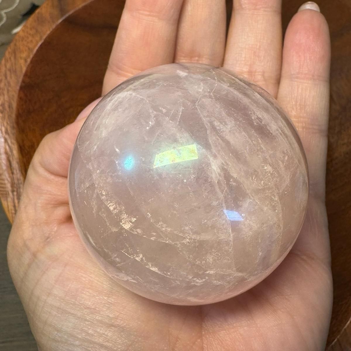Angel Aura Rose Quartz Sphere – Cosmic Love, Emotional Balance &amp; Harmony