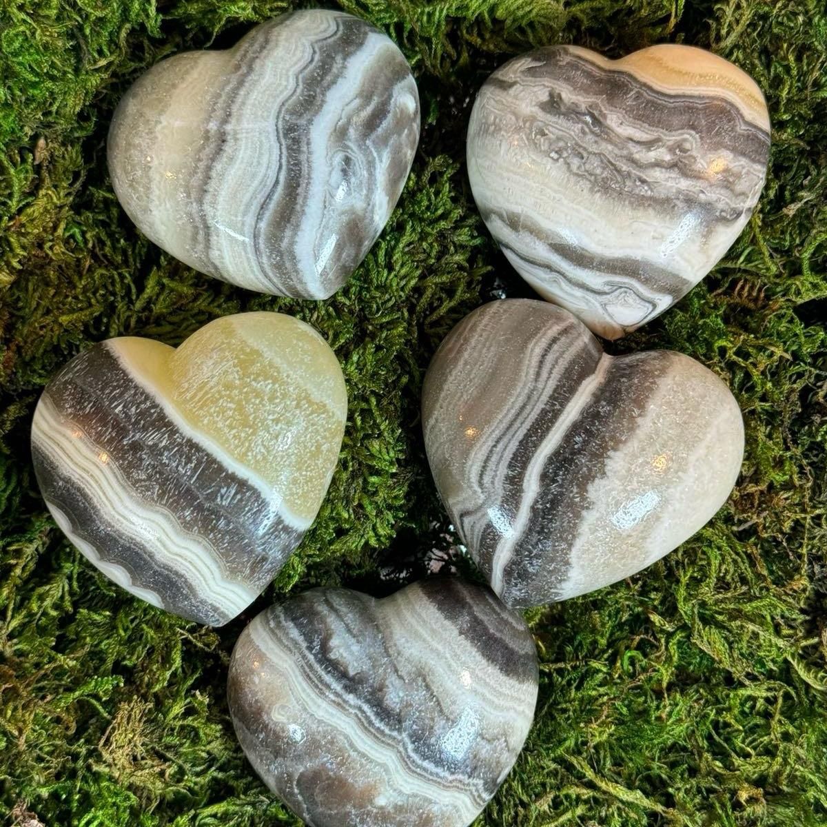 Zebra Calcite (Phantom Calcite) Heart– Remove Blockages, Calm Worries &amp; Recharge All Chakras
