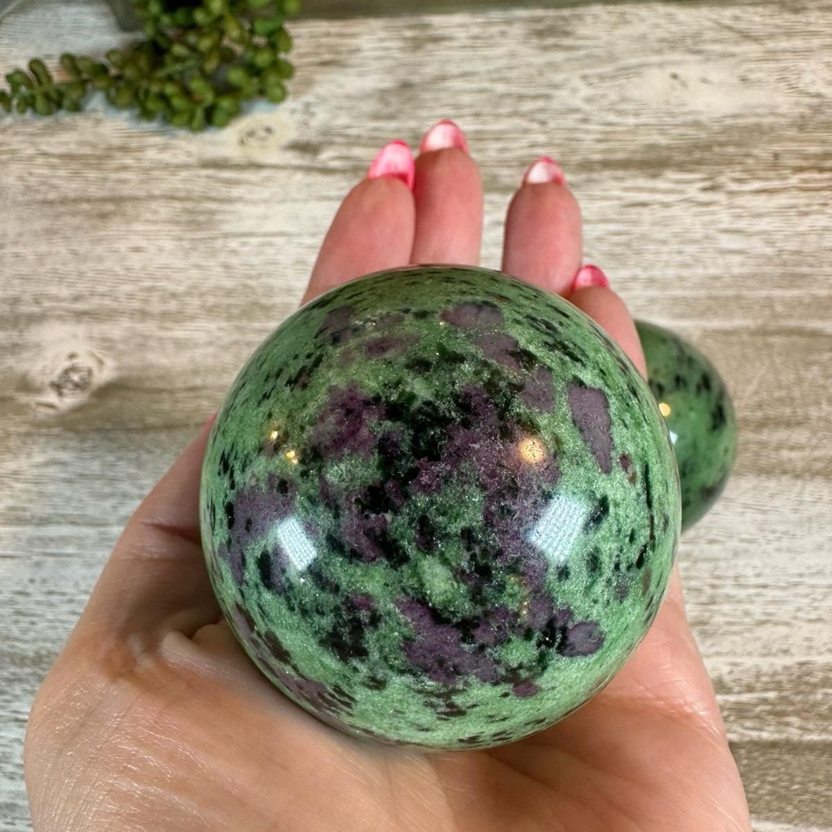 Natural Ruby Zoisite (Anyolite) Sphere – Joy, Passion, Harmony &amp; Dream Recall