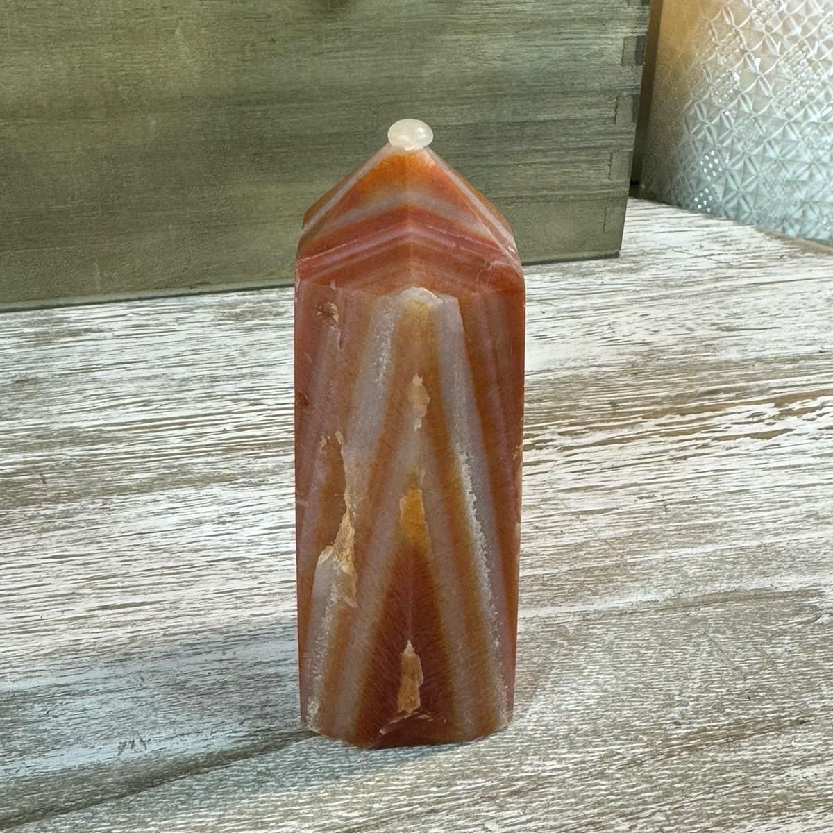 Druzy Carnelian Tower – Sunset Patterns, Raw Creativity &amp; Sacral Vitality