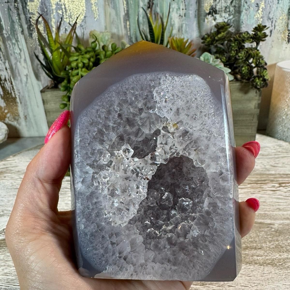 Beautiful Large Agate Druzy Tower – Master Stability &amp; Protection