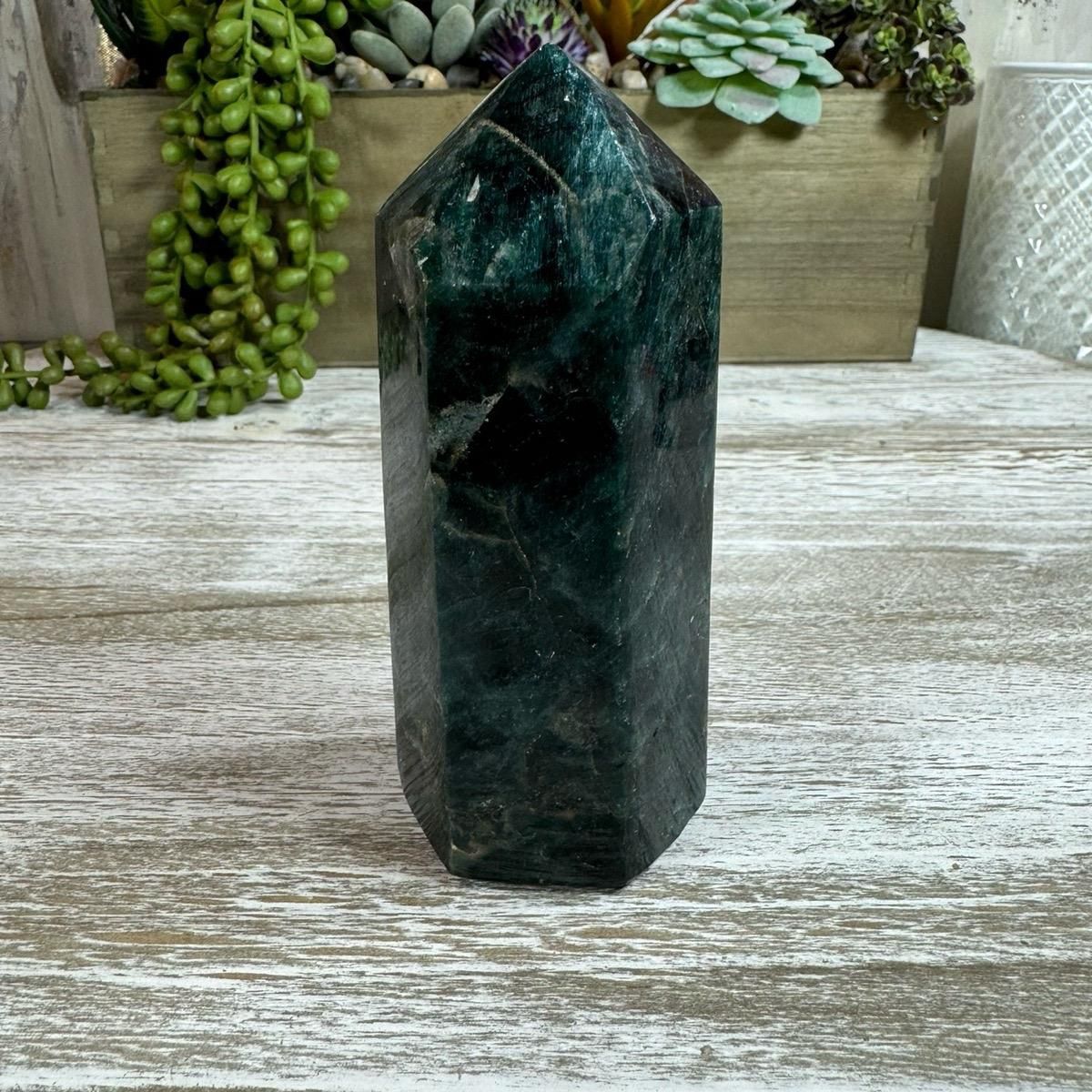 Rare Large Blue Apatite Tower – Manifestation, Cosmic Knowledge &amp; Higher Communication
