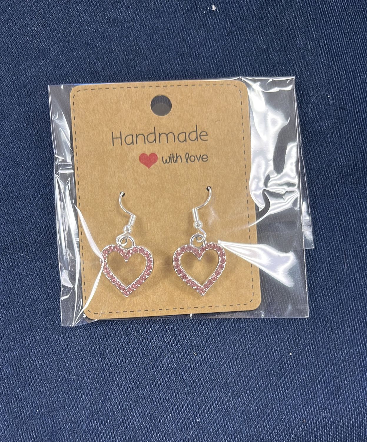 Pink heart earrings 