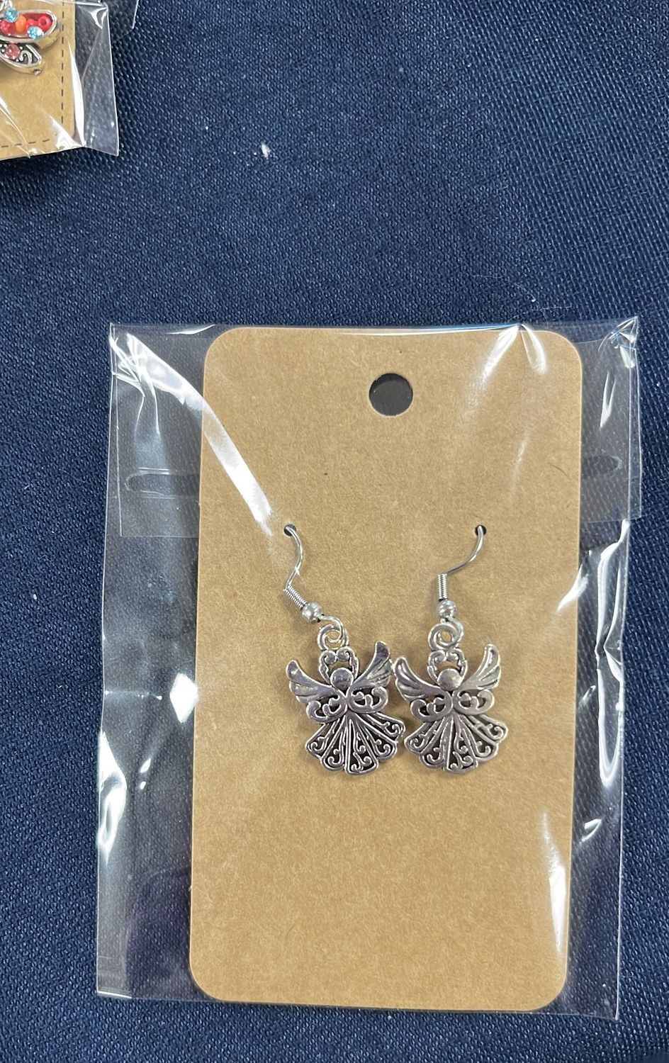Silver angel earrings 