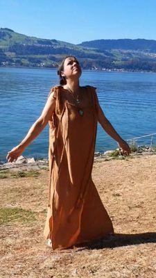 braunes Kleid lang, Boho Kleid, Göttinnen Kleid