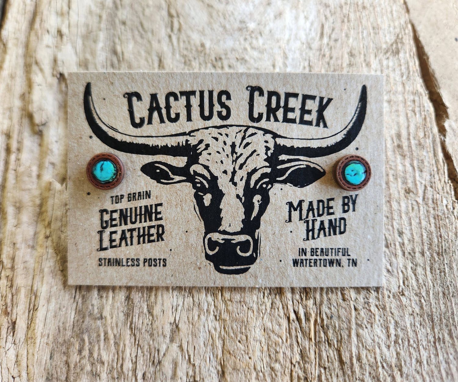 Tanya Turquoise Leather Earrings